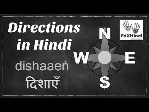LEARN HINDI – How one can say 4 Directions in Hindi East,West,North,South – Animation