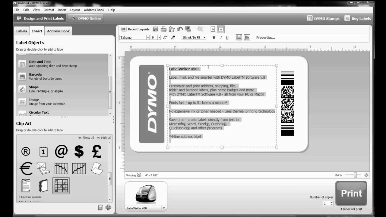 How to construct your own label template in DYMO Label Software?